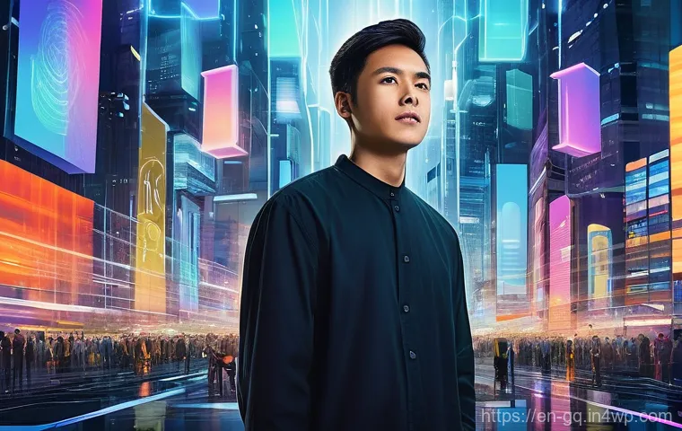 의식적 선택 훈련과 의사결정 능력 향상 - **Prompt:** A young adult, around 25-30 years old, stands in a bustling, abstract cityscape filled w...