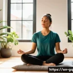 Home 20 의식적 선택 훈련의 다양한 접근 방법 - A serene, modern living room scene showing a young adult practicing mindfulness meditation. The pers...